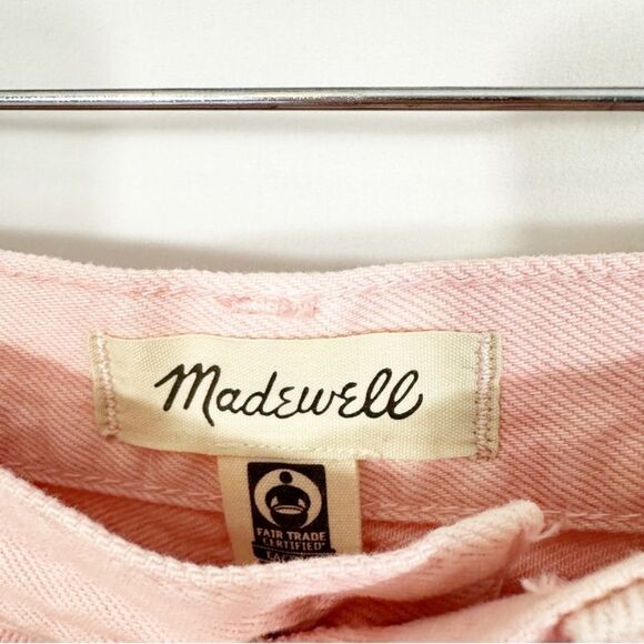 Madewell Baggy Straight High Rise Jeans in Garment Dyed Pink 26 - Picture 6 of 8